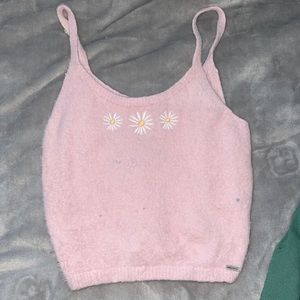 hollister fuzzy crop top